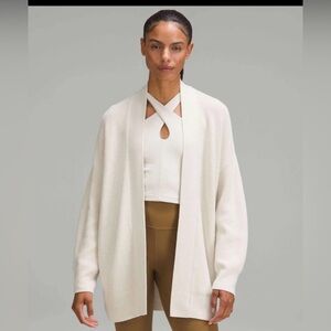 Lululemon Merino Wool Blend Rib Long Wrap Sweater Cardigan